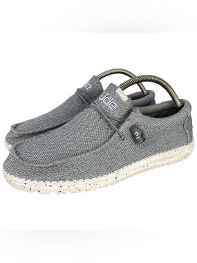 Hey Dude Wally Sox Stone White Mesh Men’s Casual Shoes Gray Size 10